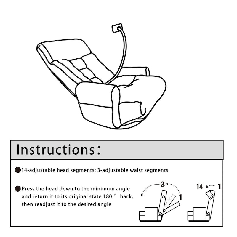 Beige Boucle Swivel Recliner with Phone Holder, Adjustable Headrest, and Backrest