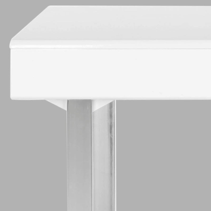 Contemporary White & Chrome Desk with Storage