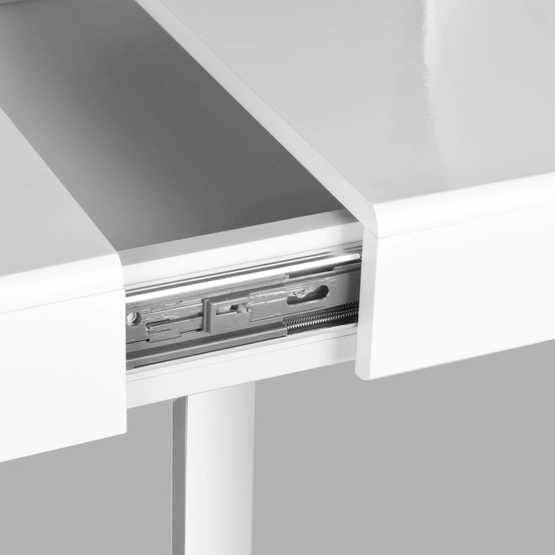 Contemporary White & Chrome Desk with Storage