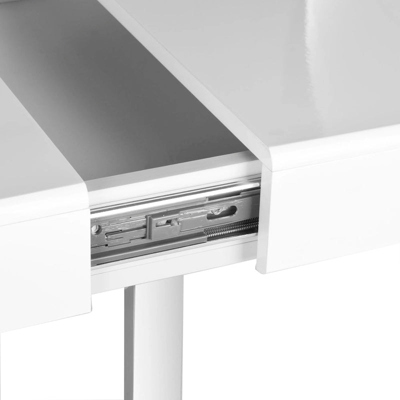 Contemporary White & Chrome Desk with Storage