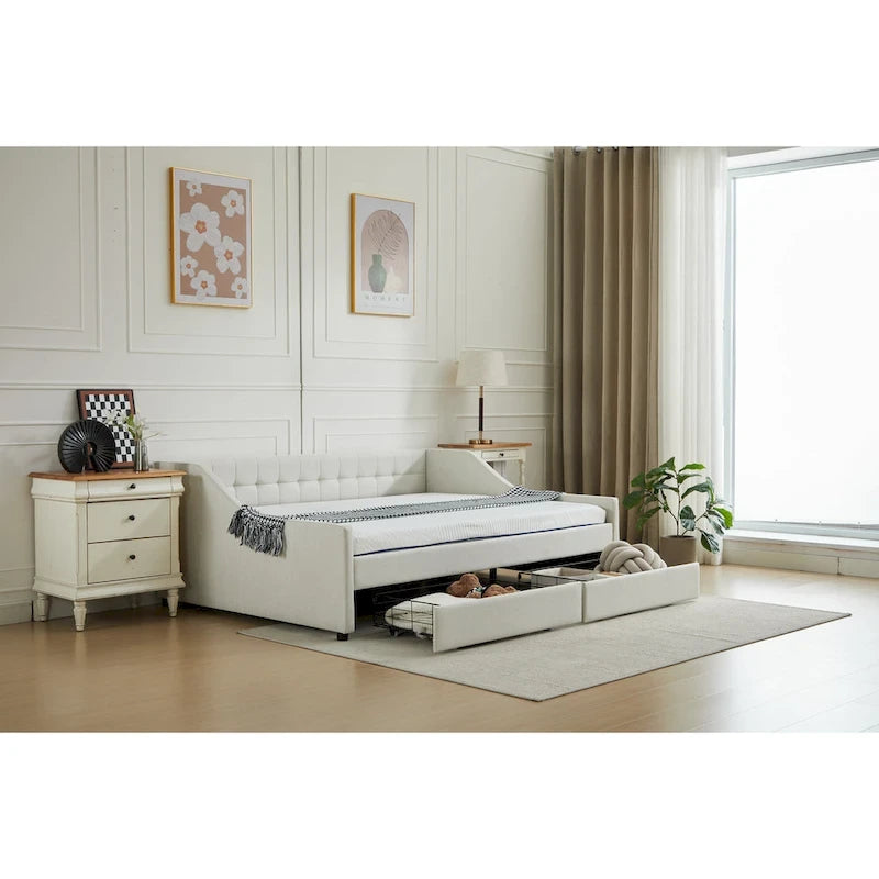 Twin Corner Daybed with Storage Drawers
