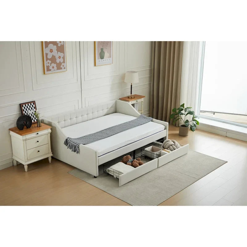 Twin Corner Daybed with Storage Drawers