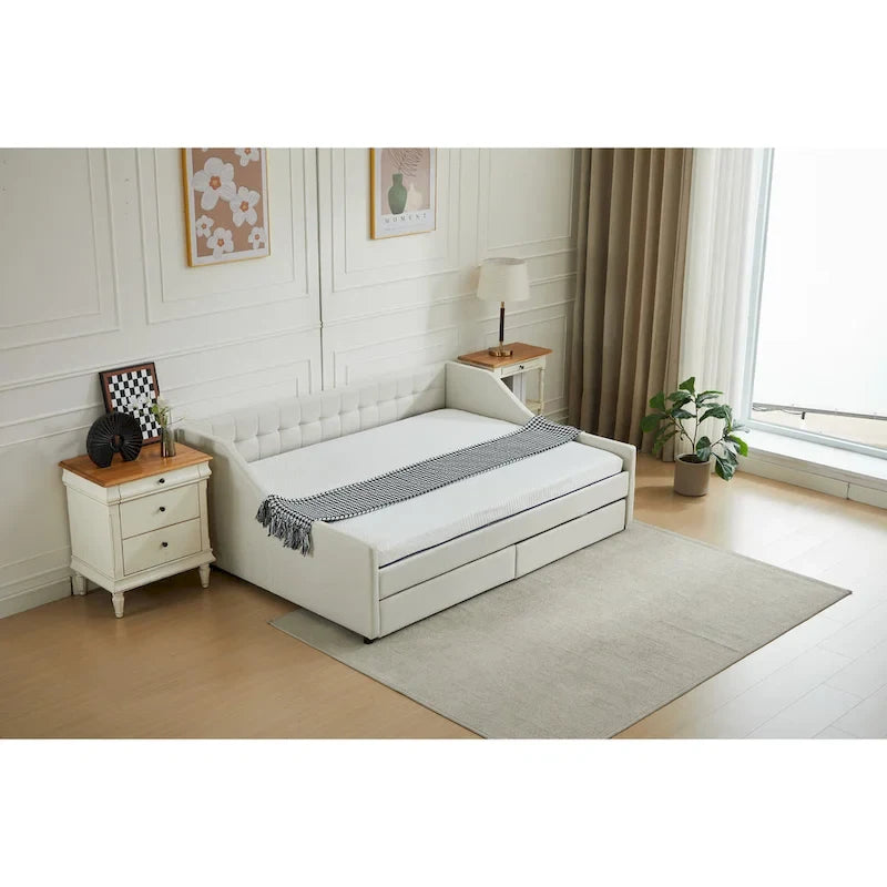 Twin Corner Daybed with Storage Drawers