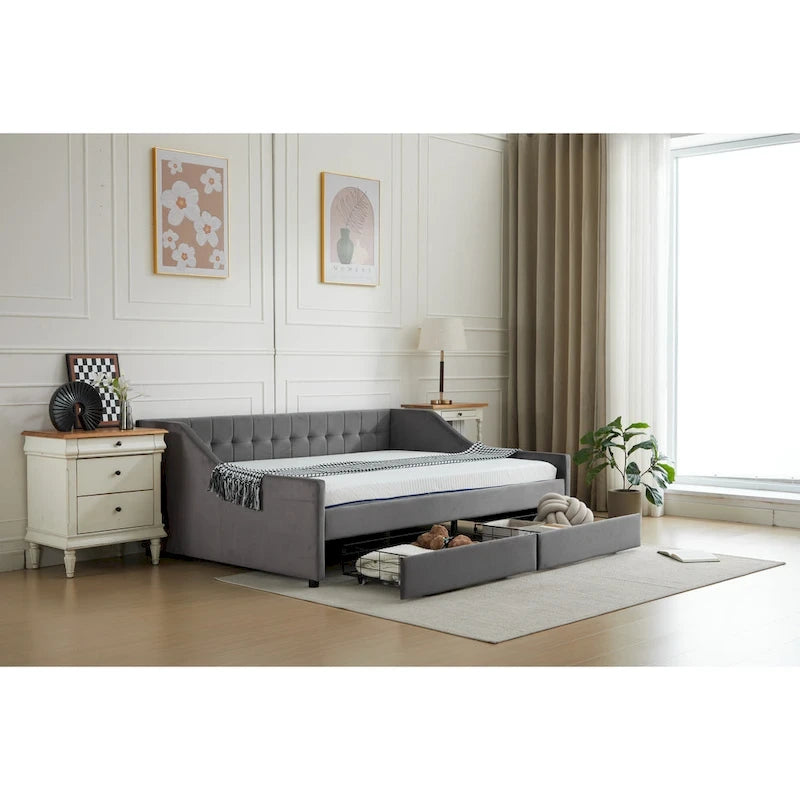 Twin Corner Daybed with Storage Drawers