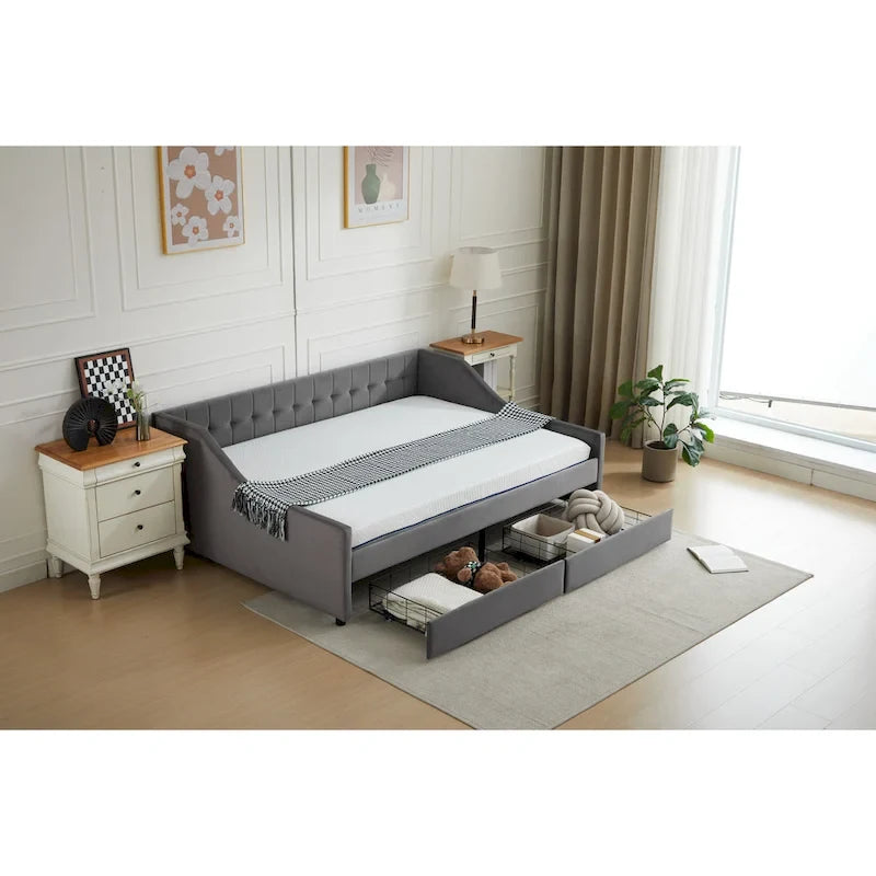 Twin Corner Daybed with Storage Drawers