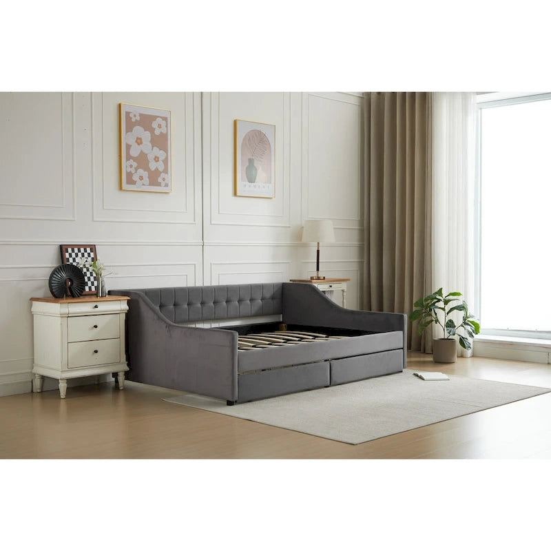 Twin Corner Daybed with Storage Drawers