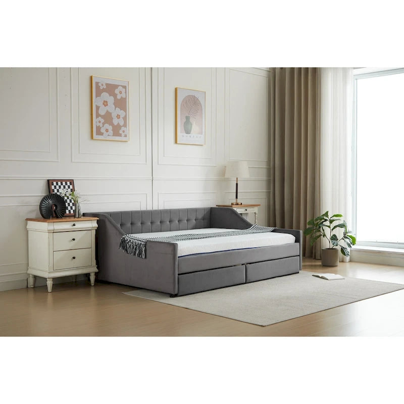 Twin Corner Daybed with Storage Drawers