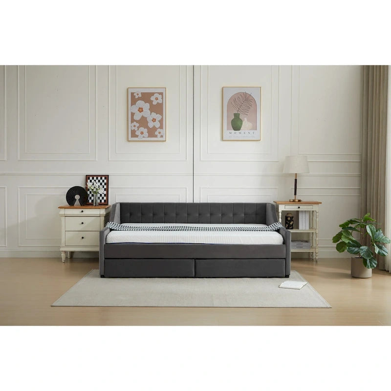 Twin Corner Daybed with Storage Drawers