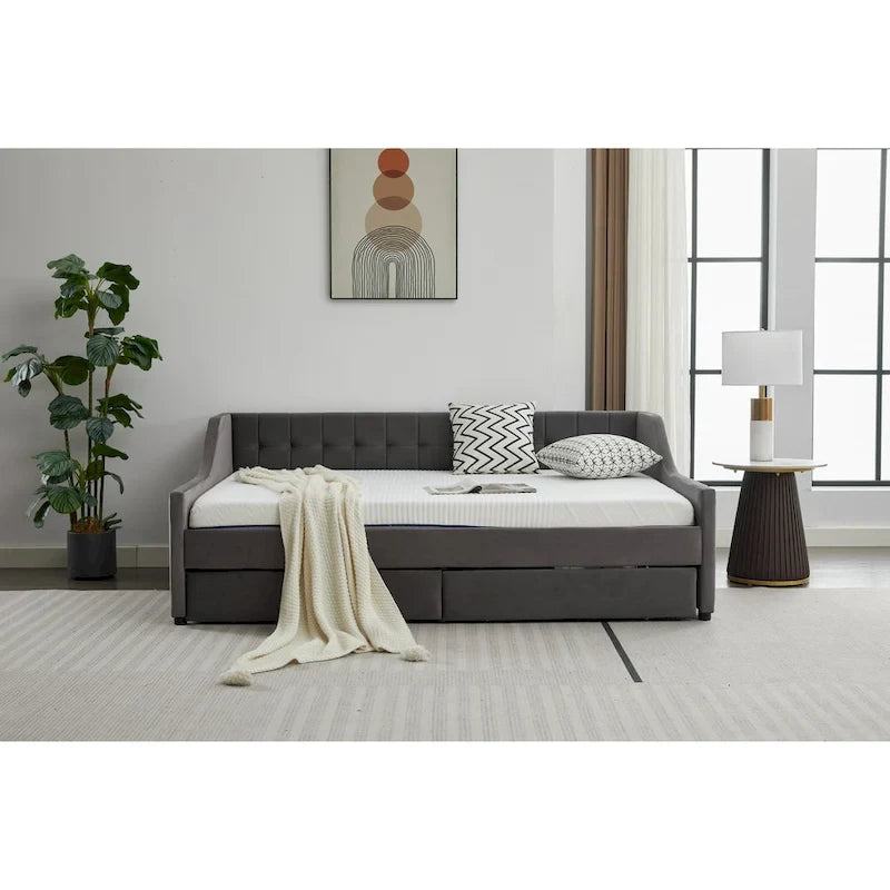Twin Corner Daybed with Storage Drawers