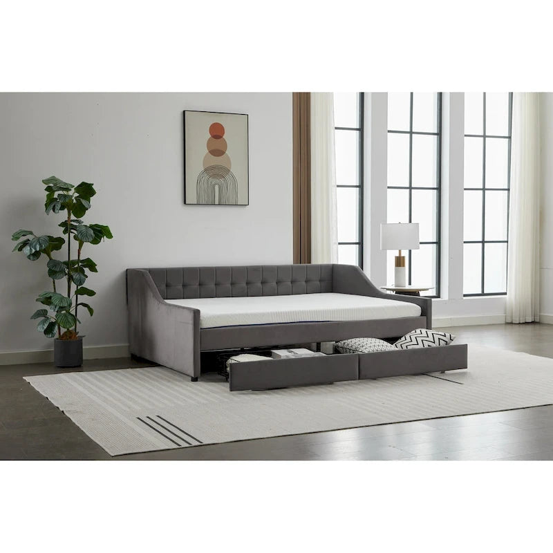 Twin Corner Daybed with Storage Drawers