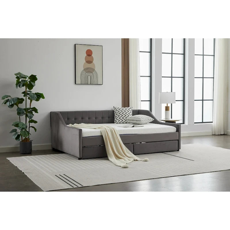 Twin Corner Daybed with Storage Drawers