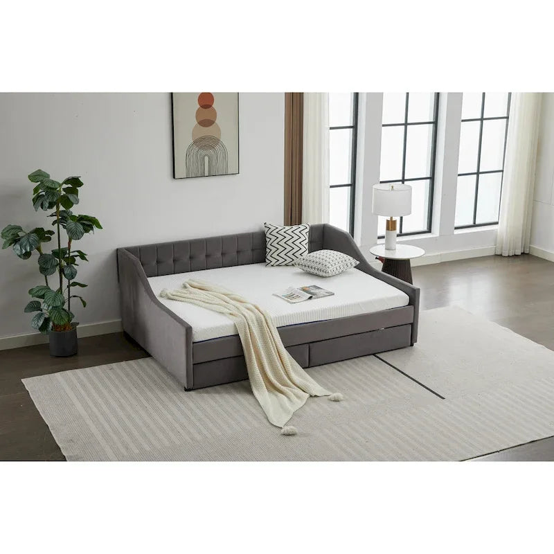 Twin Corner Daybed with Storage Drawers