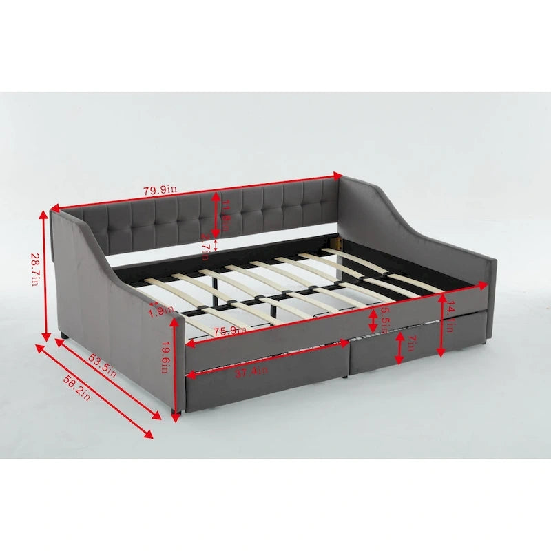 Twin Corner Daybed with Storage Drawers