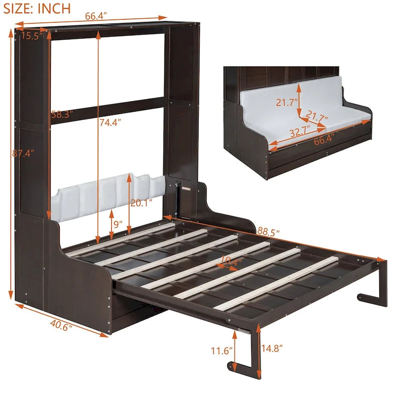 Queen Size Wall Bed with Cushion