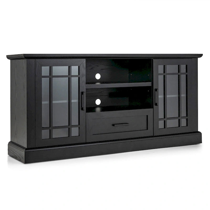 Farmhouse TV Stand for TVs up to 70" Media Center with Glass