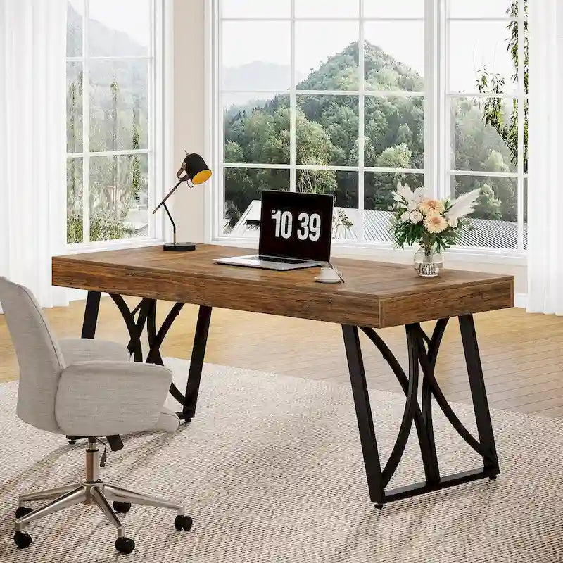 63-Inch Industrial Large Computer Desk