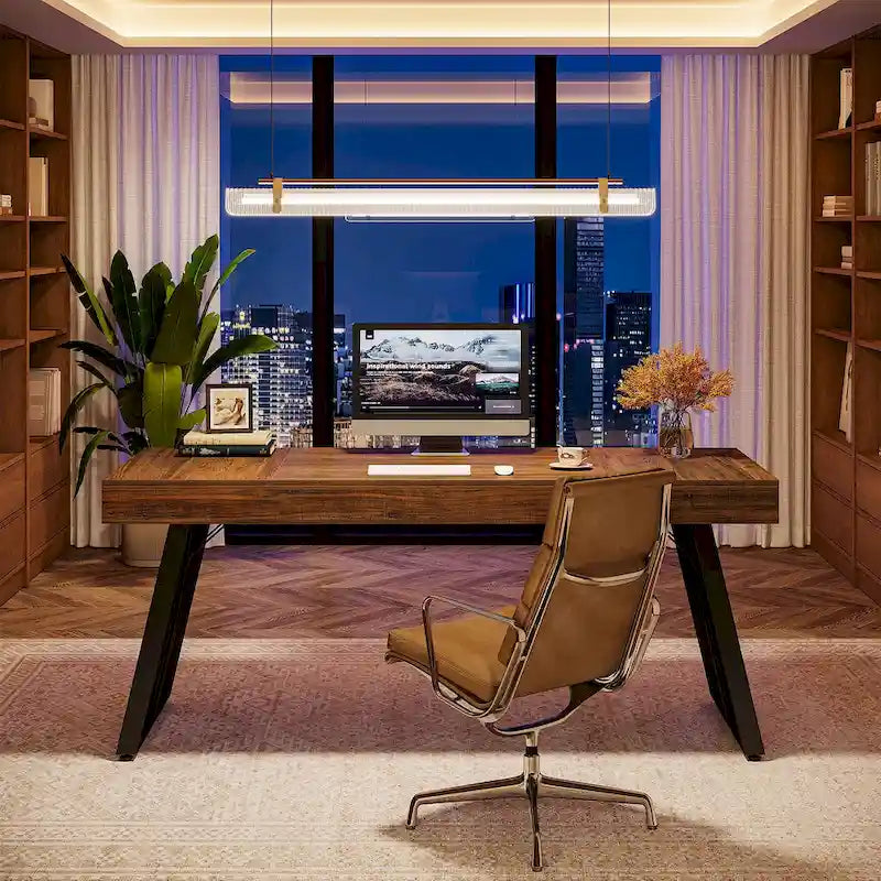 63-Inch Industrial Large Computer Desk