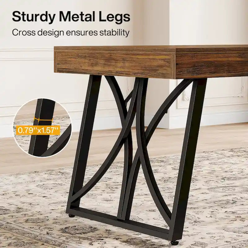 63-Inch Industrial Large Computer Desk