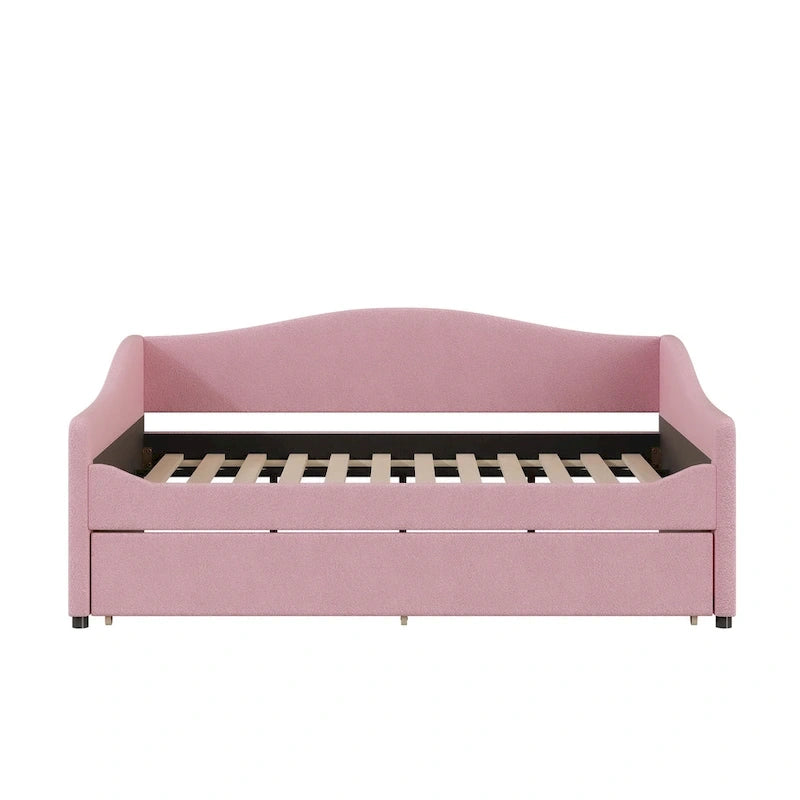 Teddy Fleece Daybed with Trundle and LED Lights