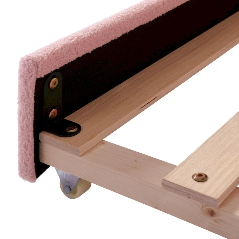 Teddy Fleece Daybed with Trundle and LED Lights