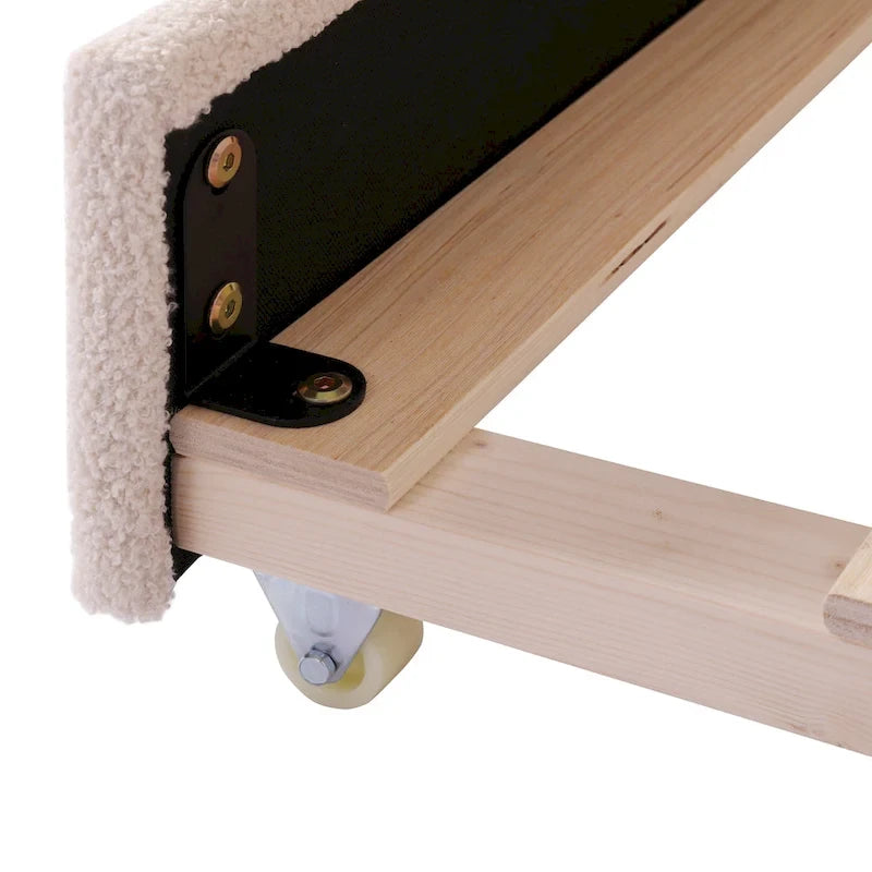 Teddy Fleece Daybed with Trundle and LED Lights