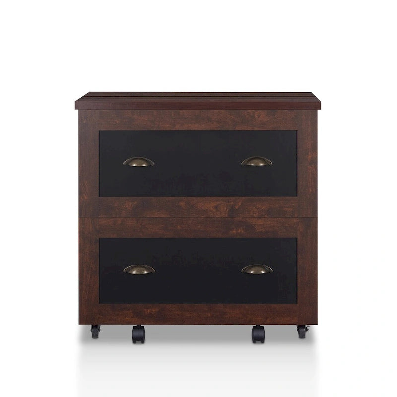 Vintage Walnut 2-Drawer File Cabinet