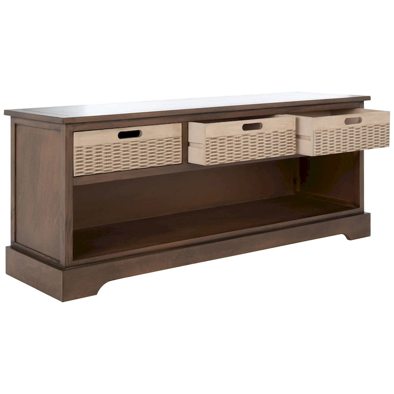 3-Drawer Bottom Shelf Storage Bench 47W x 15D x 19H