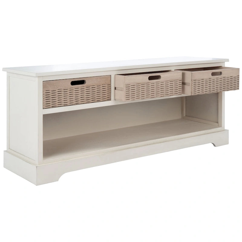 3-Drawer Bottom Shelf Storage Bench 47W x 15D x 19H