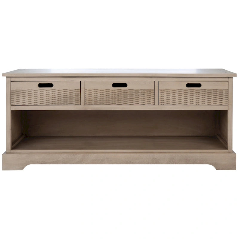 3-Drawer Bottom Shelf Storage Bench 47W x 15D x 19H