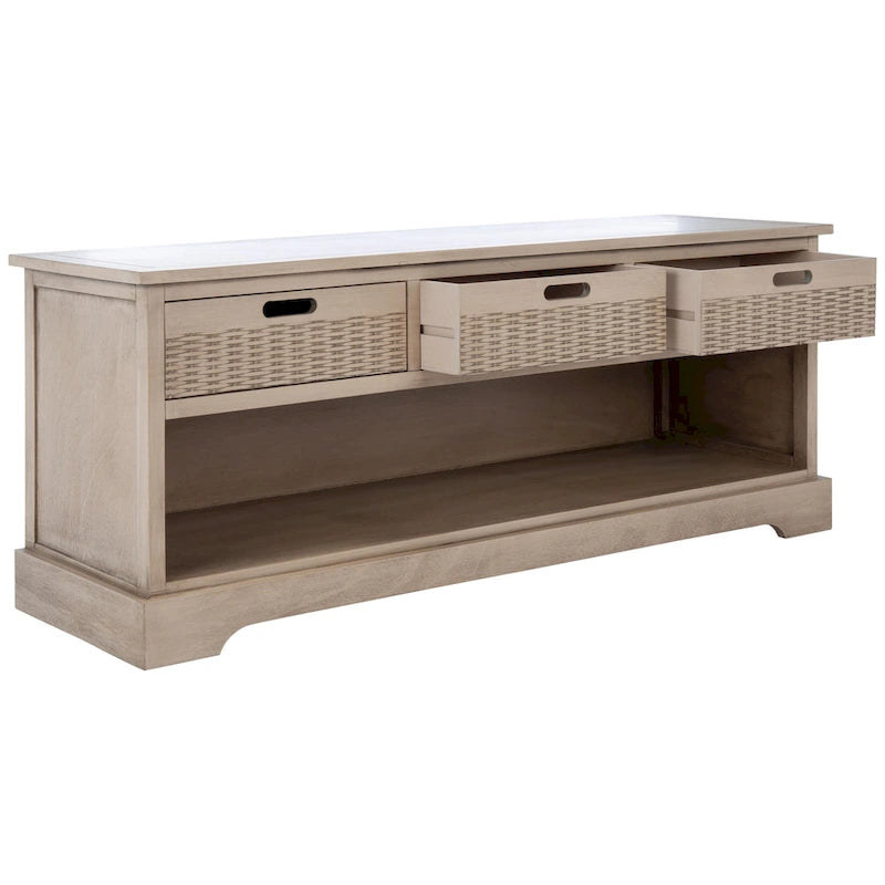 3-Drawer Bottom Shelf Storage Bench 47W x 15D x 19H