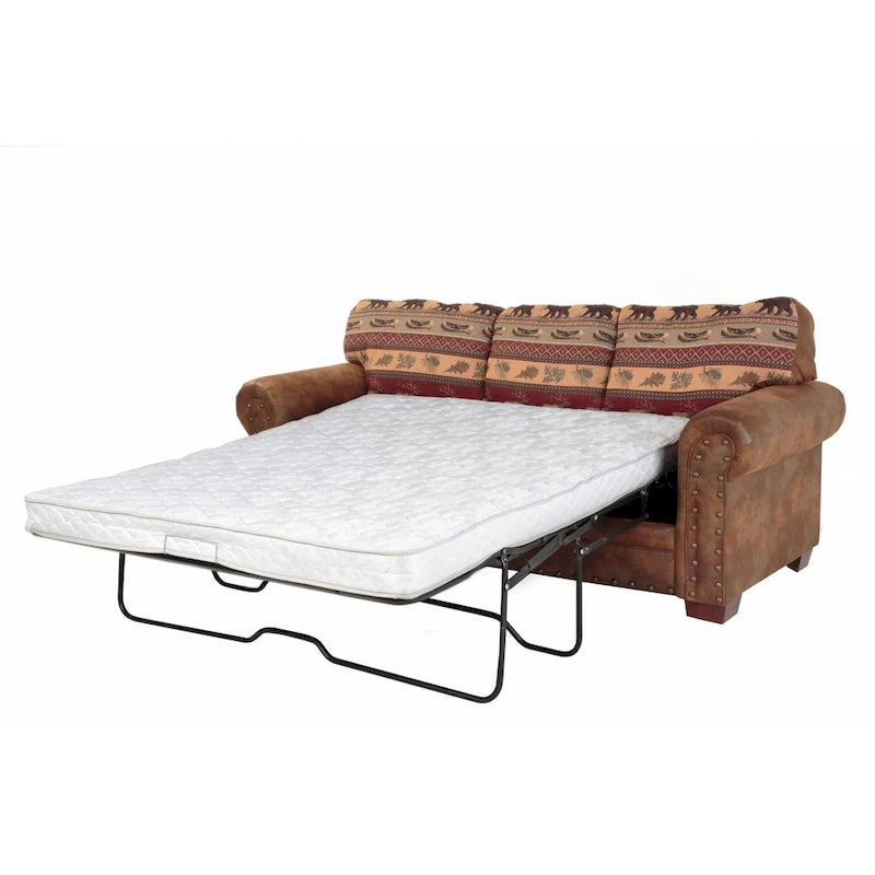 Rustic Lodge-Style Sleeper Sofa