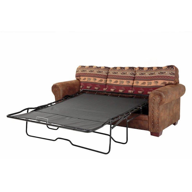 Rustic Lodge-Style Sleeper Sofa