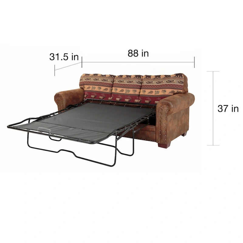 Rustic Lodge-Style Sleeper Sofa