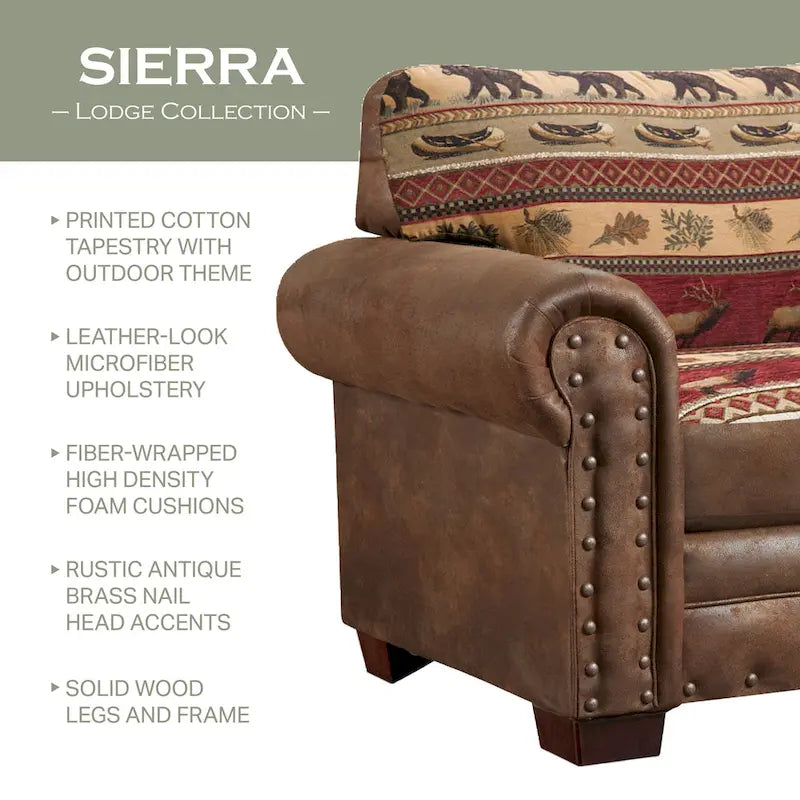 Rustic Lodge-Style Sleeper Sofa