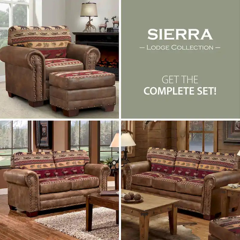 Rustic Lodge-Style Sleeper Sofa