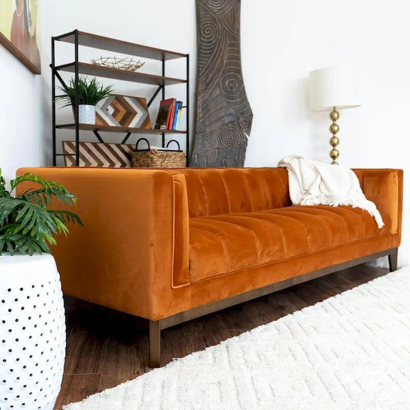 Mid Century Modern Luxury Boucle Couch