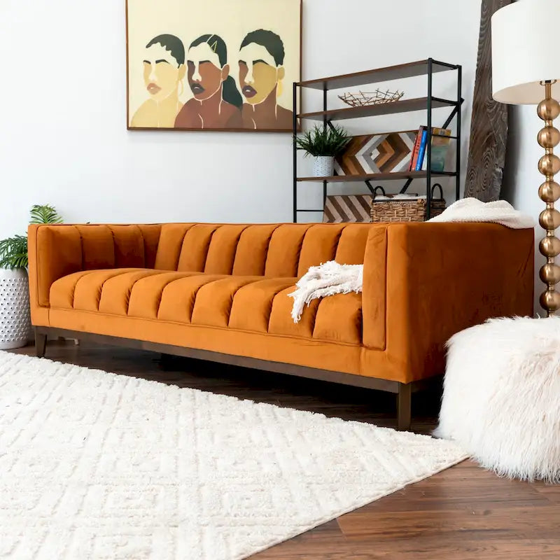 Mid Century Modern Luxury Boucle Couch