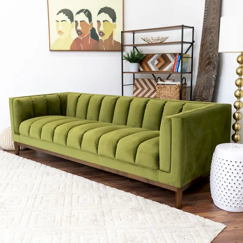 Mid Century Modern Luxury Boucle Couch