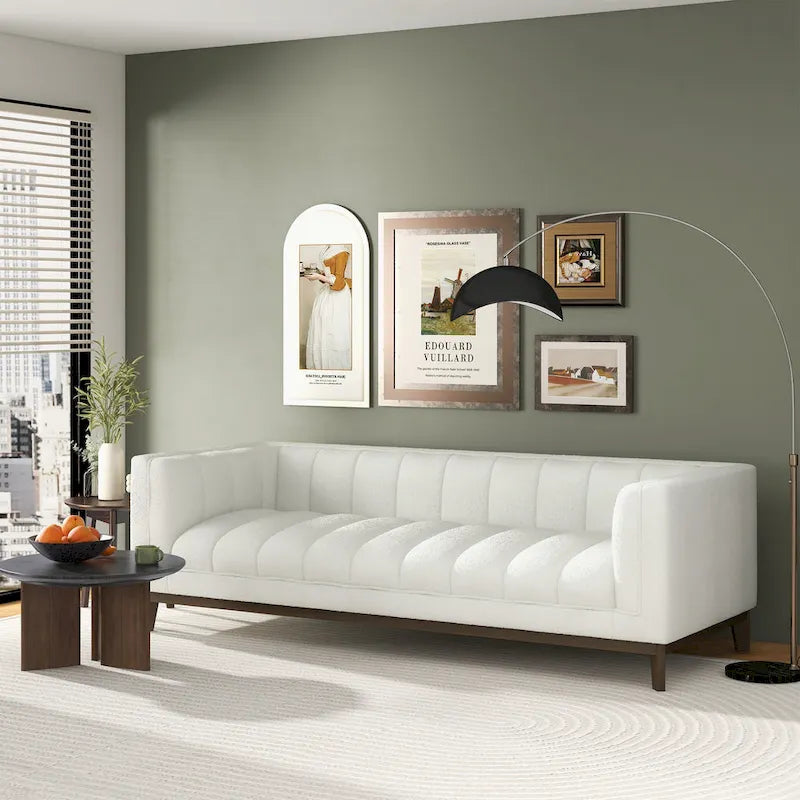 Mid Century Modern Luxury Boucle Couch