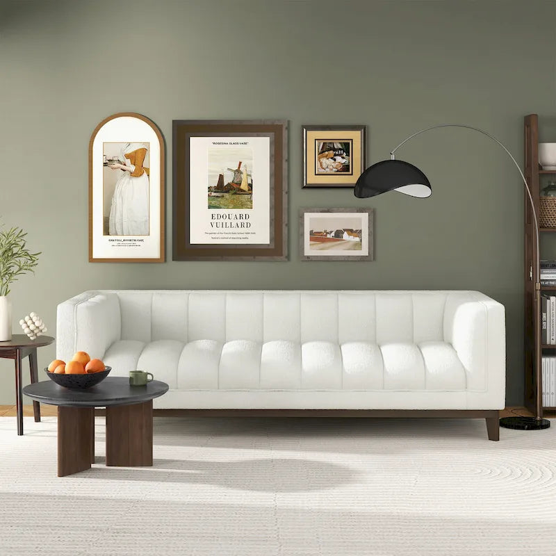 Mid Century Modern Luxury Boucle Couch