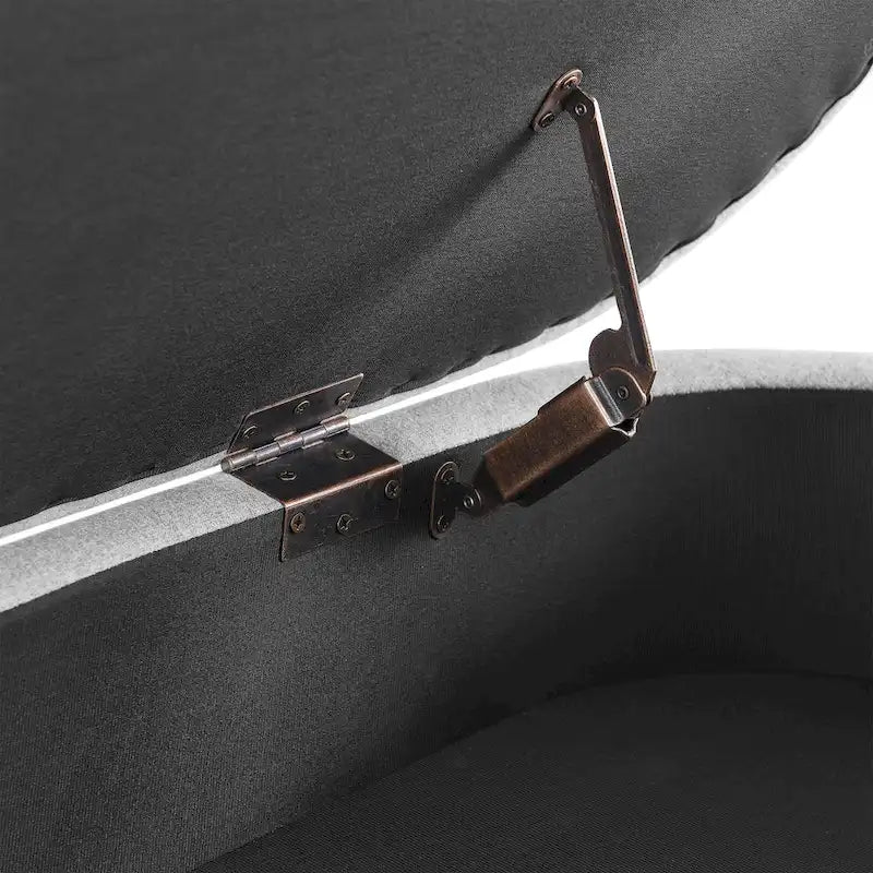 Oval Storage Ottoman with Rubber Wood Legs