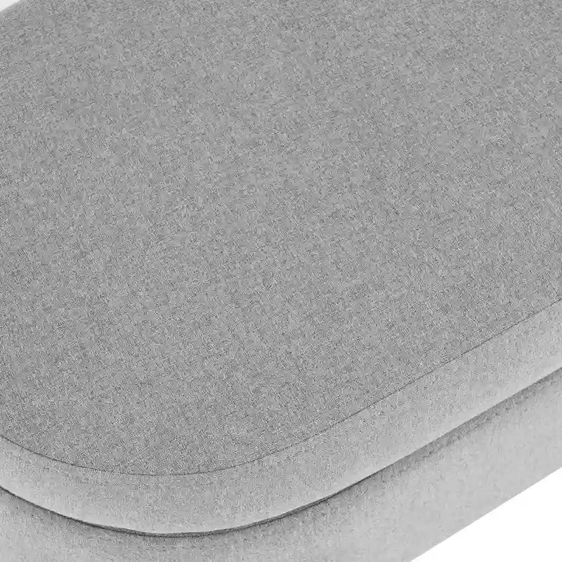 Oval Storage Ottoman with Rubber Wood Legs