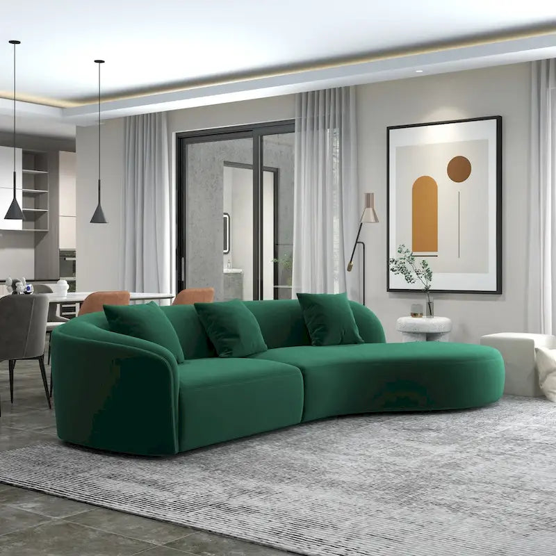 Japandi Style Luxury Modern Velvet Curved Sofa