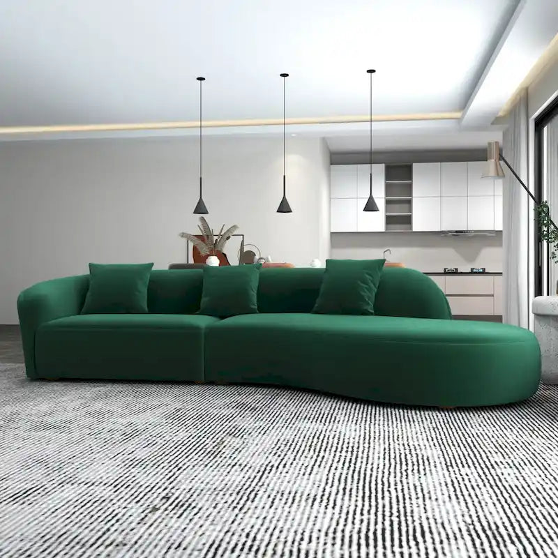 Japandi Style Luxury Modern Velvet Curved Sofa