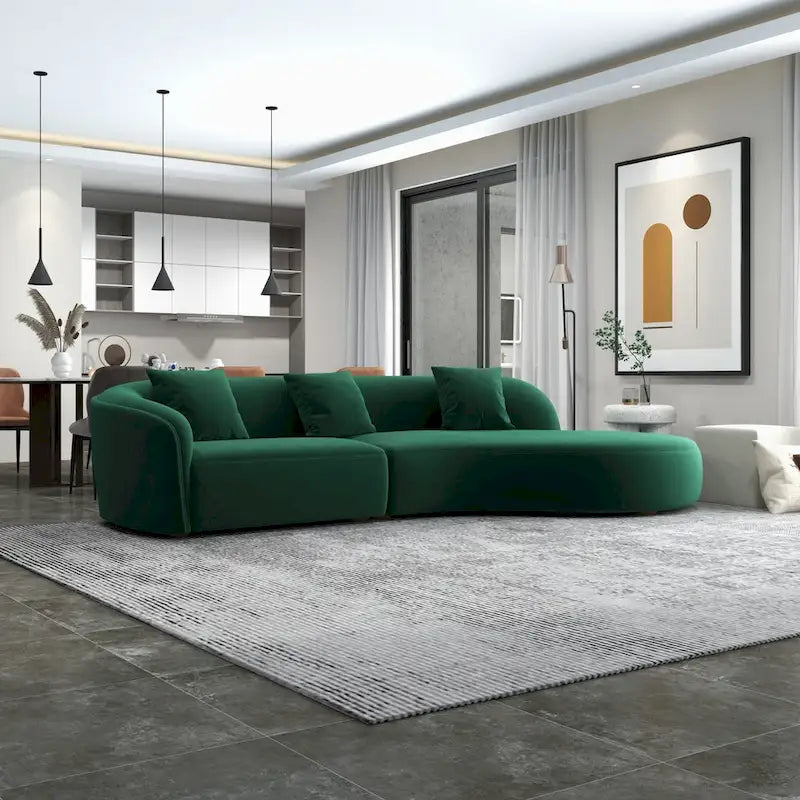Japandi Style Luxury Modern Velvet Curved Sofa