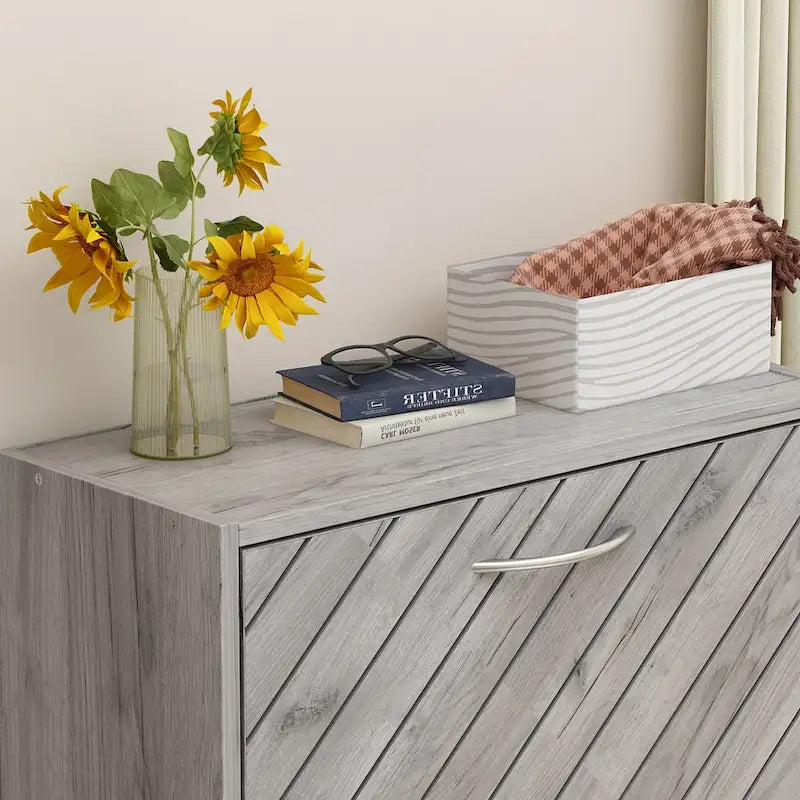 Freestanding 3 Flip Drawers Shoe Cabinet Storage Organizer