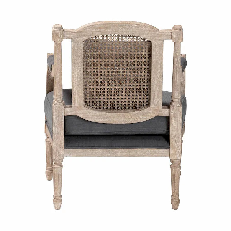 French Provincial Fabric Upholstered Wood Armchair