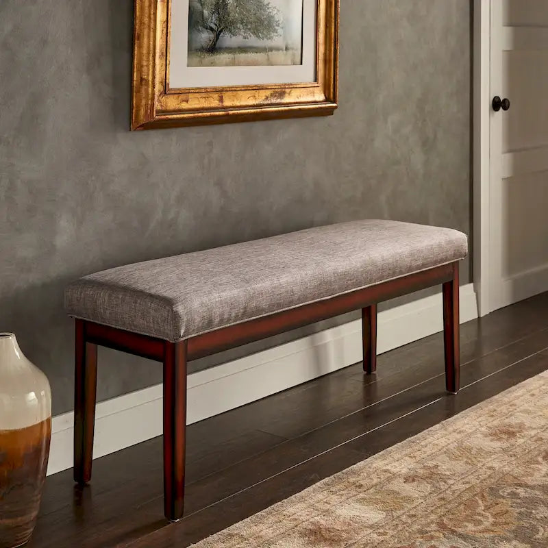 Upholstered Espresso Finish Bench