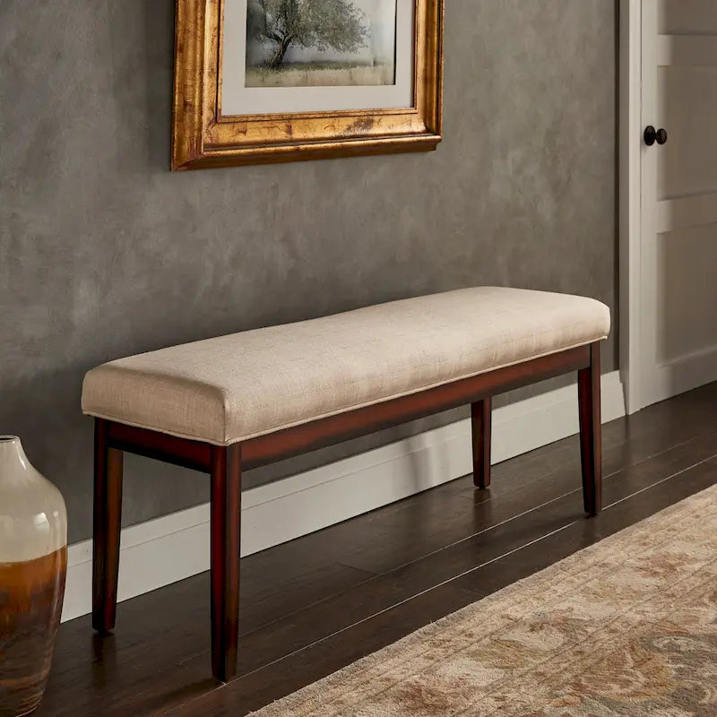 Upholstered Espresso Finish Bench