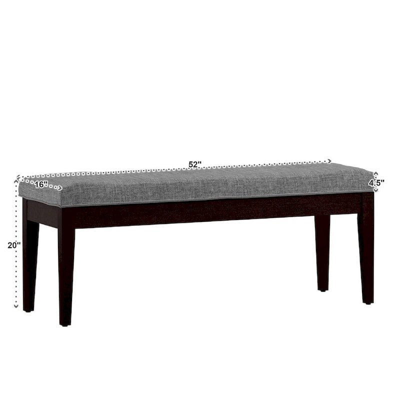Upholstered Espresso Finish Bench